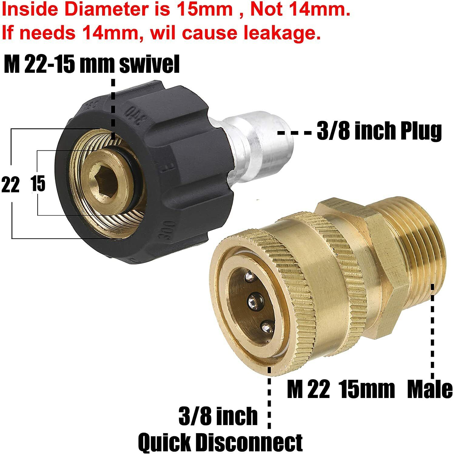 Pressure Washer 3000Psi - Brass M22 Female Swivel Quick Connect