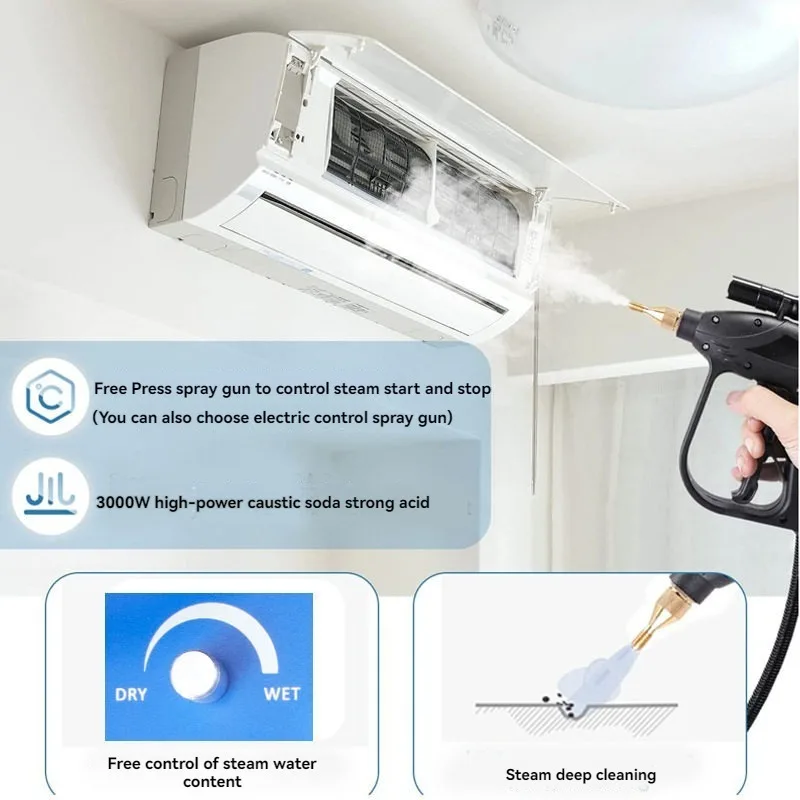 Steam Cleaner Commercial 3000W - 110V/220V High Temperature Steam Cleaner Adjustable