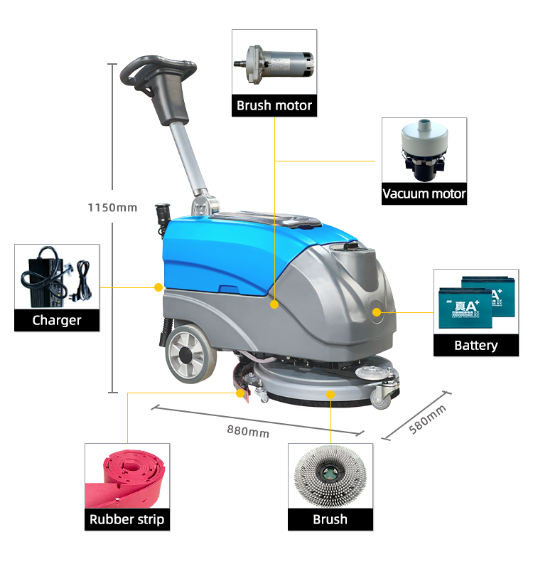 Shuojie SJ25 Walk Behind Floor - Floor Scrubber Machine Walk Behind recension och pris