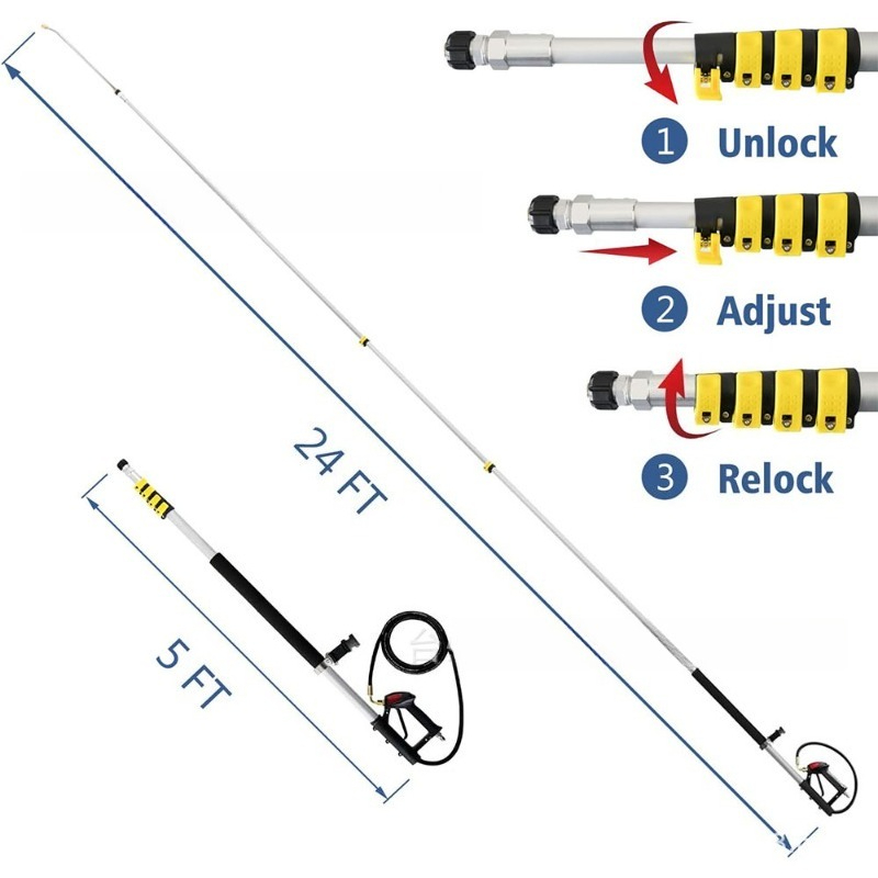 24FT Telescoping Pressure Wash - Pressure Washer 3000Psi recension och pris