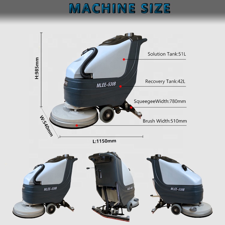 MLEE530B 50 Liters Walk Behind - Floor Scrubber Machine Walk Behind recension och pris